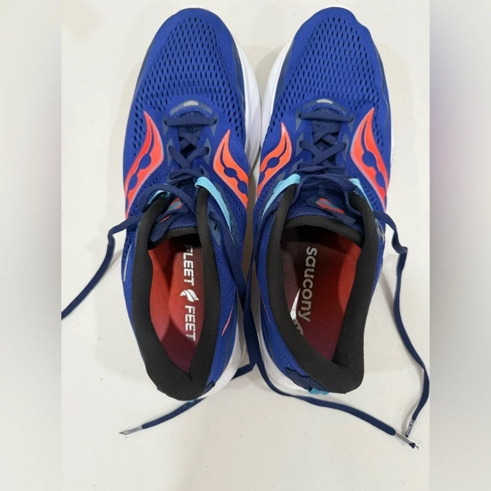 Saucony Ride 15 Men's Size 12,5 Blue White Sneakers Running Shoes Athletic